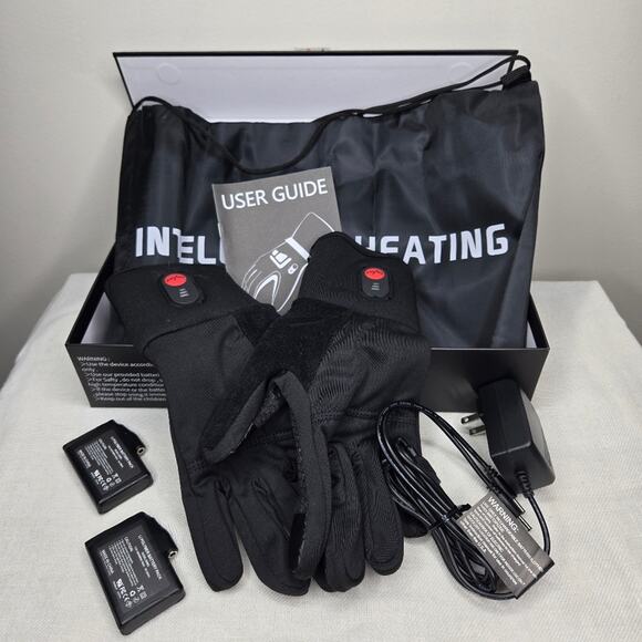 SUNWILL Black Heated Gloves with Rechargeable Batteries & Accessories Size Large - Picture 1 of 13